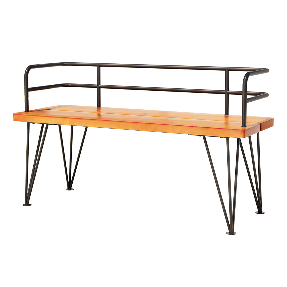 Gardeon Outdoor Garden Bench Seat 122cm Wooden Steel Seater Patio Fu