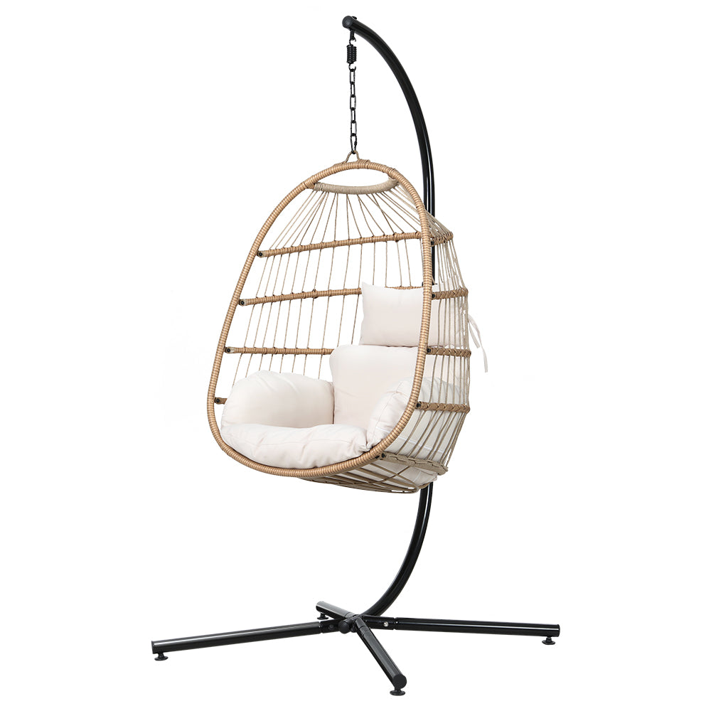Gardeon Egg Swing Chair Hammock With Stand Outdoor Furniture Hanging W