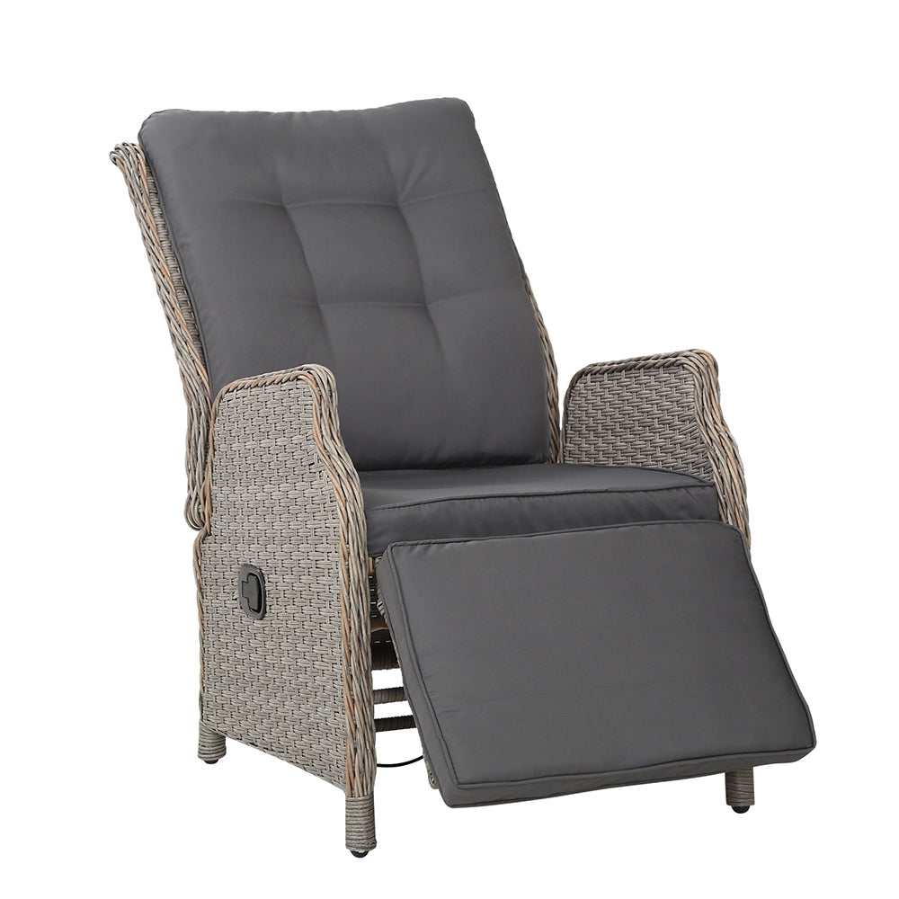 Gardeon Recliner Chairs Sun lounge Wicker Lounger Outdoor Furniture Pa