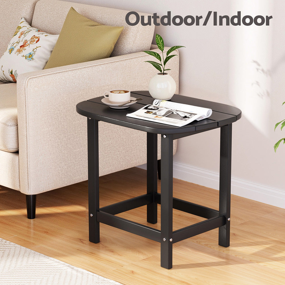 Gardeon Outdoor Coffee Side Table HDPE Desk Patio Furniture Camping Garden Black