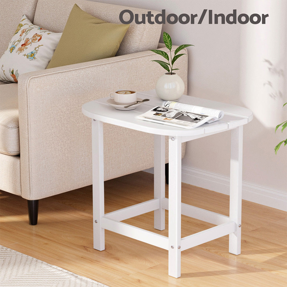 Gardeon Outdoor Coffee Side Table HDPE Desk Patio Furniture Camping Garden White