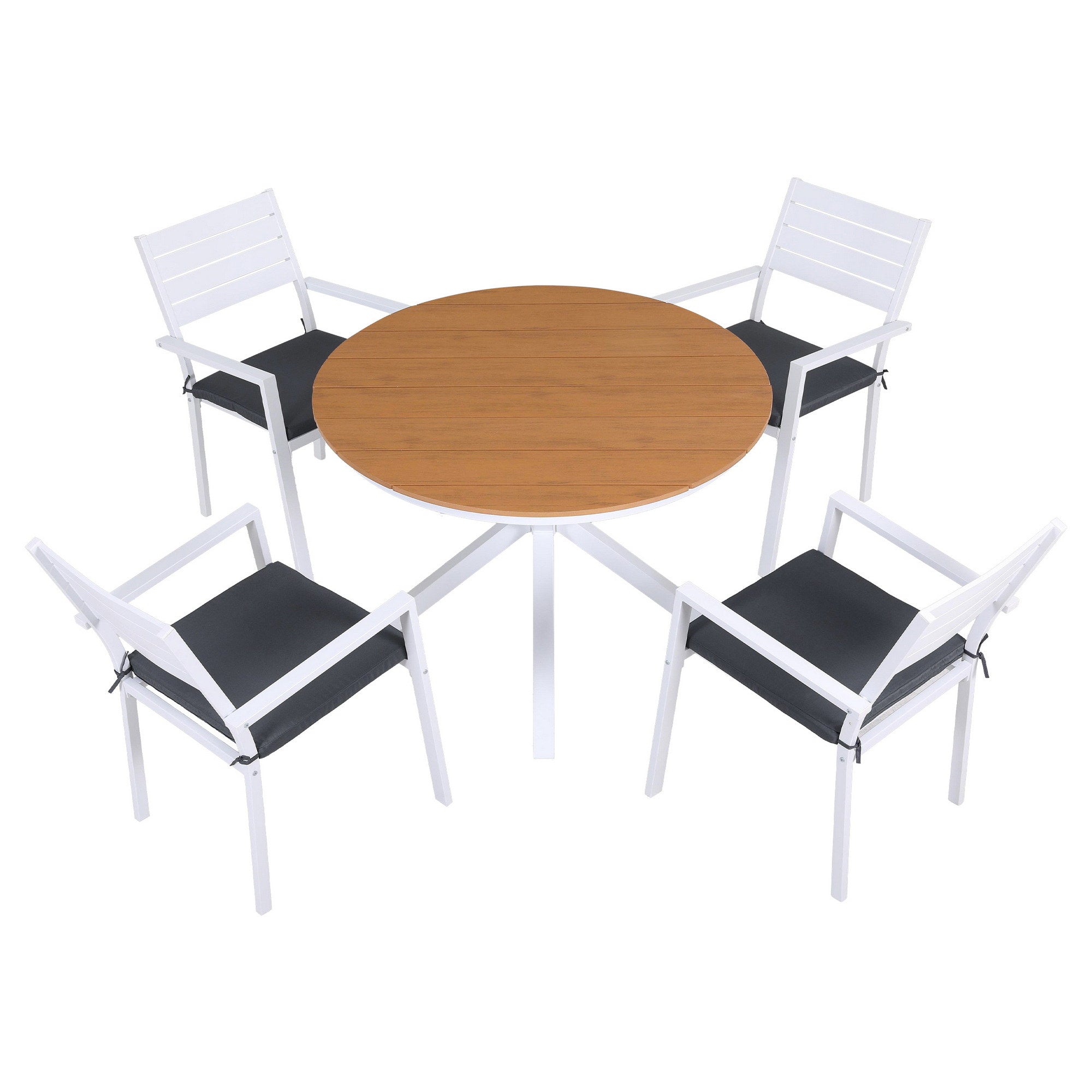 Wpc Tabletop Gardeon Outdoor Dining Set 5 Piece Aluminum WPC Tabletop Patio Furnitu