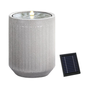 1x Gardeon Solar Fountain Water Feature Outdoor Fountain LED Lights Beige