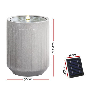 1x Gardeon Solar Fountain Water Feature Outdoor Fountain LED Lights Beige