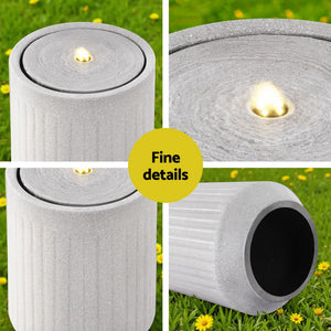 1x Gardeon Solar Fountain Water Feature Outdoor Fountain LED Lights Beige