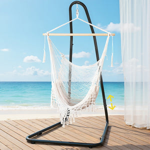 Gardeon Hammock Hanging Chair with Heavy Duty Steel Stand- Cream