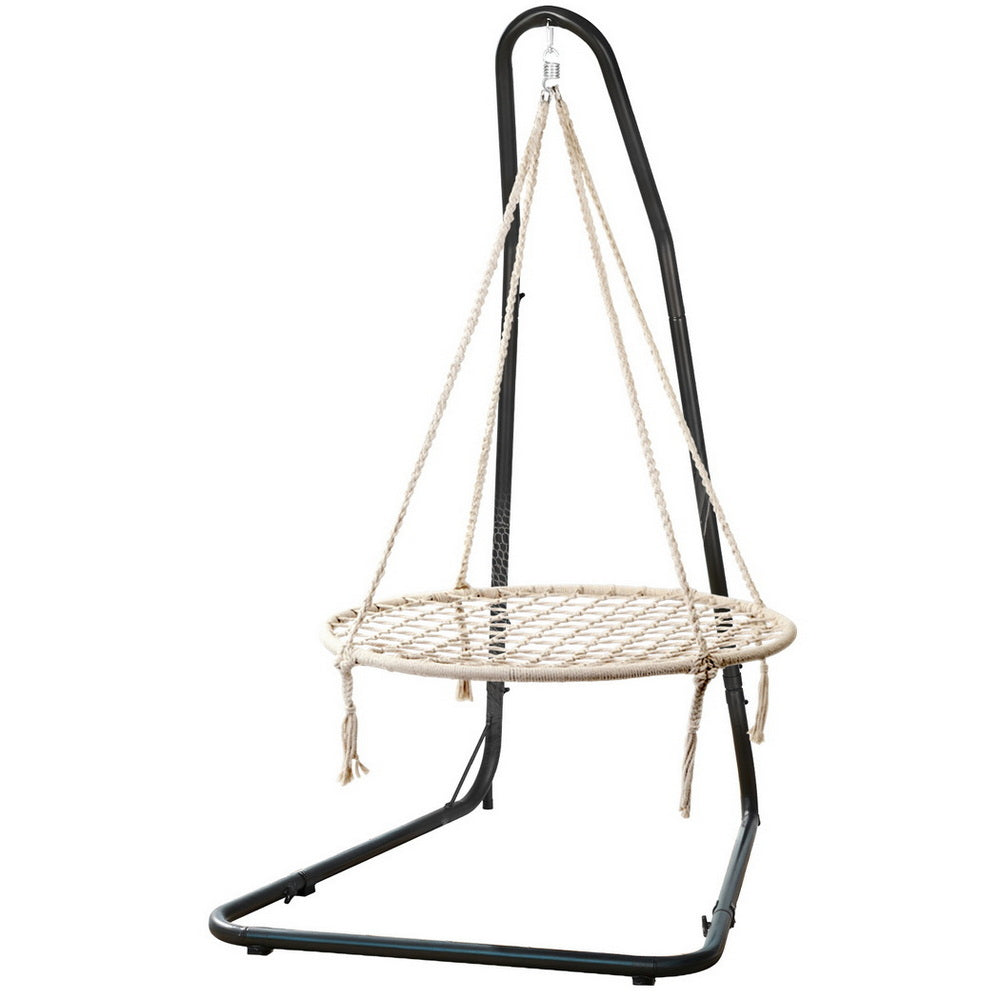 Gardeon Hammock Hanging Chair with Steel Stand- Cream
