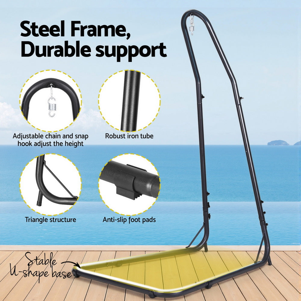 Gardeon Hammock Hanging Chair with Steel Stand- Cream