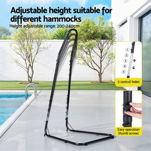 Gardeon Hammock Hanging Chair with Steel Stand- Cream