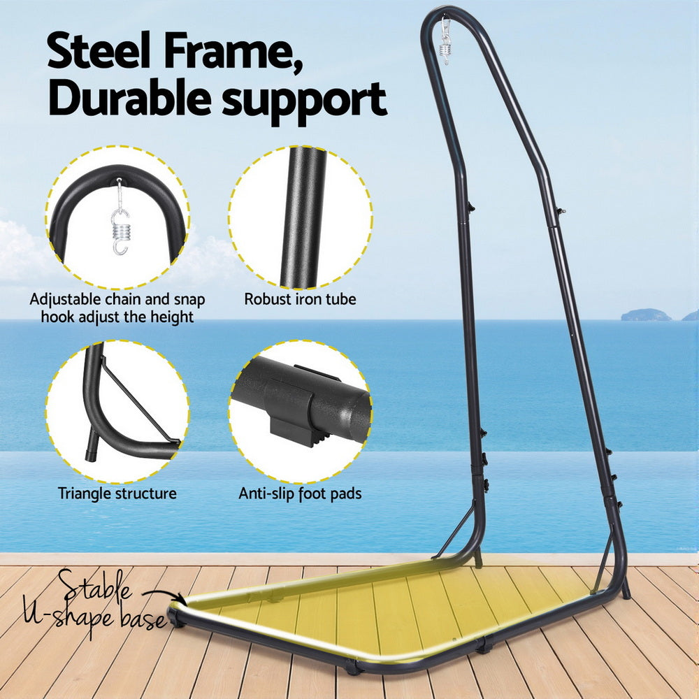 Gardeon Hammock Chair with Heavy Duty Steel Stand- Cream