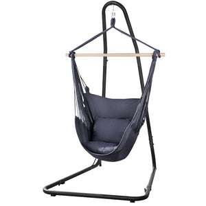 Gardeon Hammock Chair with Heavy Duty Steel Stand- Grey