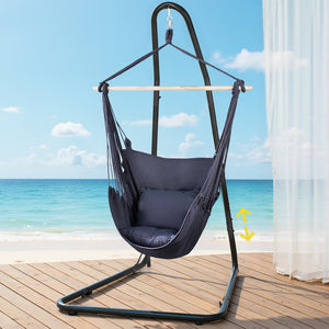 Gardeon Hammock Chair with Heavy Duty Steel Stand- Grey