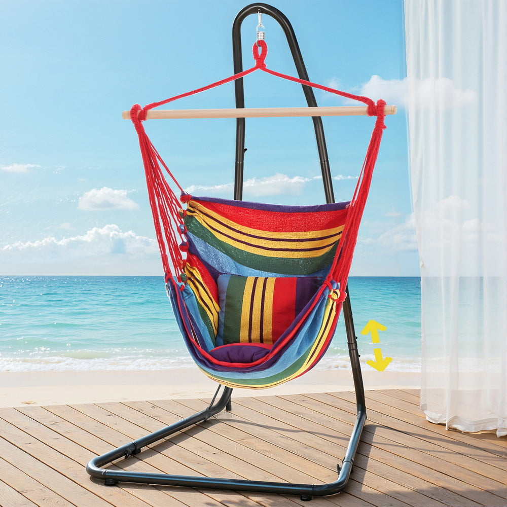 Gardeon Hammock Cushion Chair with Heavy Duty Steel Stand