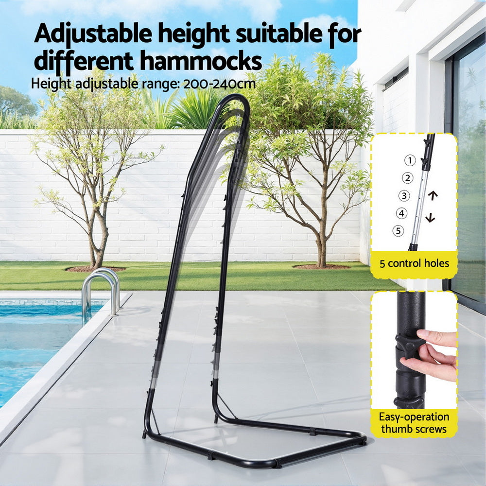 Gardeon Hammock Hanging Chair with Steel Stand- Grey