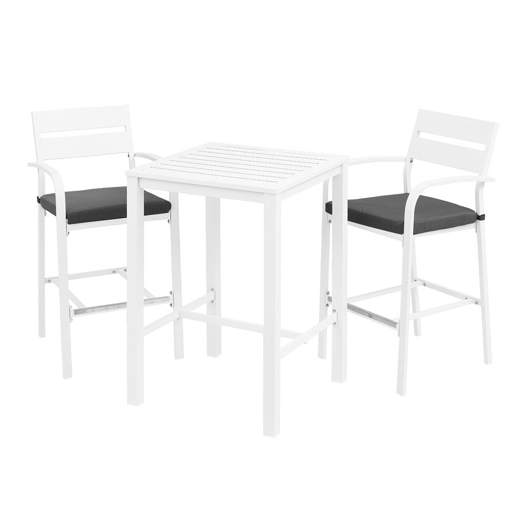 Gardeon Outdoor Bar Set Stools 3-Piece Dining Chairs Table Patio Aluminium Bistro Set