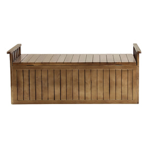 Gardeon Outdoor Storage Bench Box 129cm Wooden Garden Toy Chest Sheds Patio Furniture XL Natural