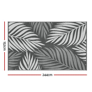 Gardeon Outdoor Rugs 152x244cm Large Carpet Reversible Area Mat PP Dual-Sided Patio Rug Leaf