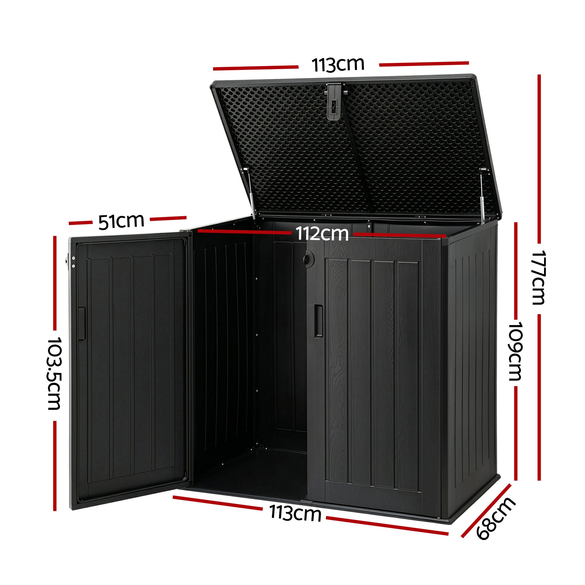 Gardeon Outdoor Storage Box 775L Container Lockable Cabinet Tool Organ