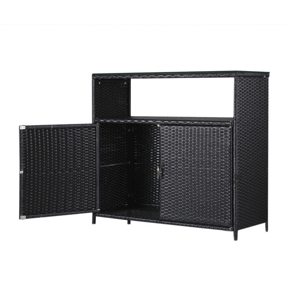 Gardeon Outdoor Storage Cabinet Box Garage Wicker Shed Tools Shelf Che