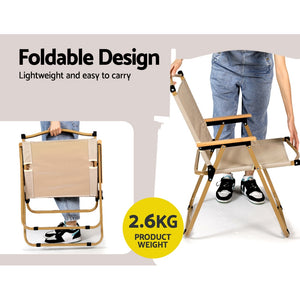 Gardeon Outdoor Camping Chairs Portable Folding Beach Chair Patio Furniture