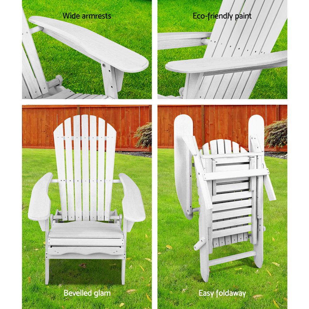 Gardeon Set of 2 Outdoor Sun Lounge Chairs Patio Furniture Lounger Beach Chair Adirondack