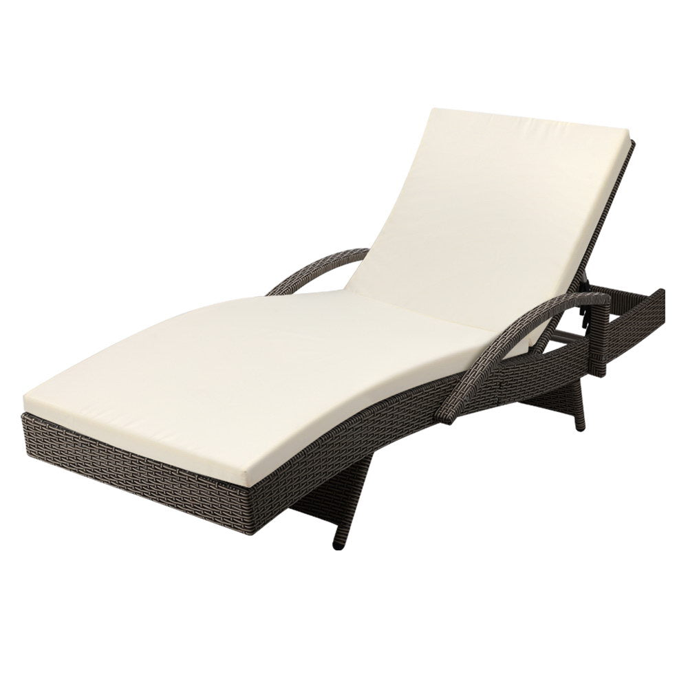 Gardeon Outdoor Sun Lounge - Grey