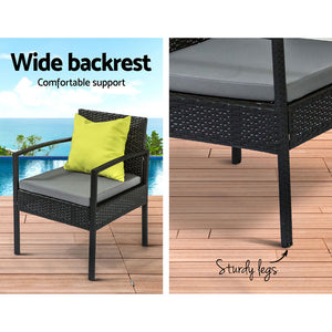 Gardeon Outdoor Furniture Lounge Setting Garden Patio Wicker Cover Table Chairs