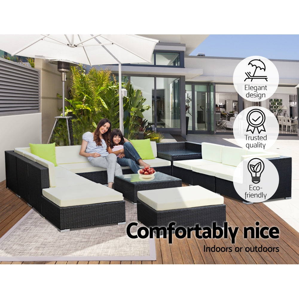 Gardeon 13PC Outdoor Furniture Sofa Set Wicker Garden Patio Lounge