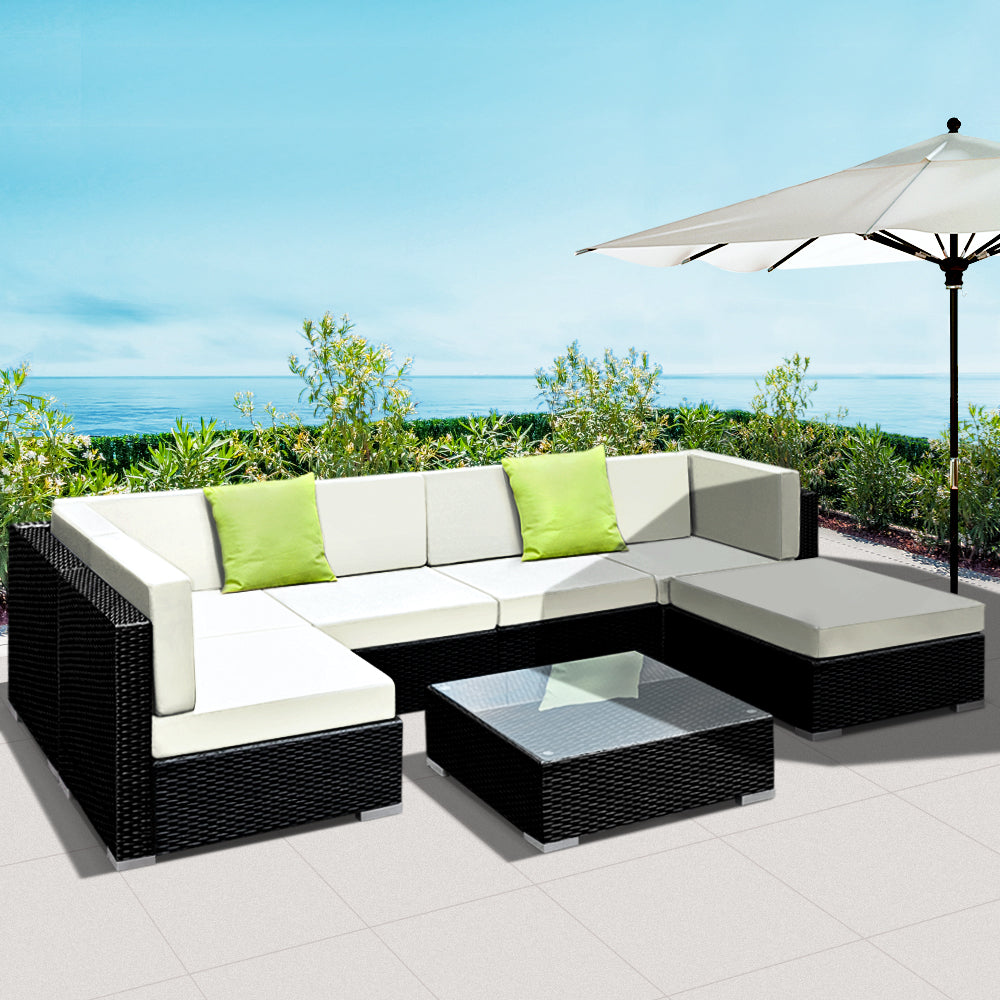 Gardeon 7PC Outdoor Furniture Sofa Set Wicker Garden Patio Pool Lounge
