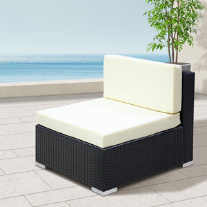 2PC Gardeon Outdoor Furniture Sofa Set Wicker Rattan Garden Lounge Chair Setting