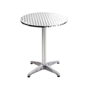 Gardeon 2pcs Outdoor Bar Table Furniture Adjustable Aluminium Cafe Table Round