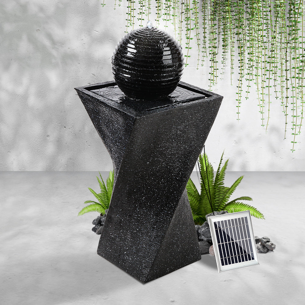 Gardeon Solar Powered Water Fountain Twist Design with Lights