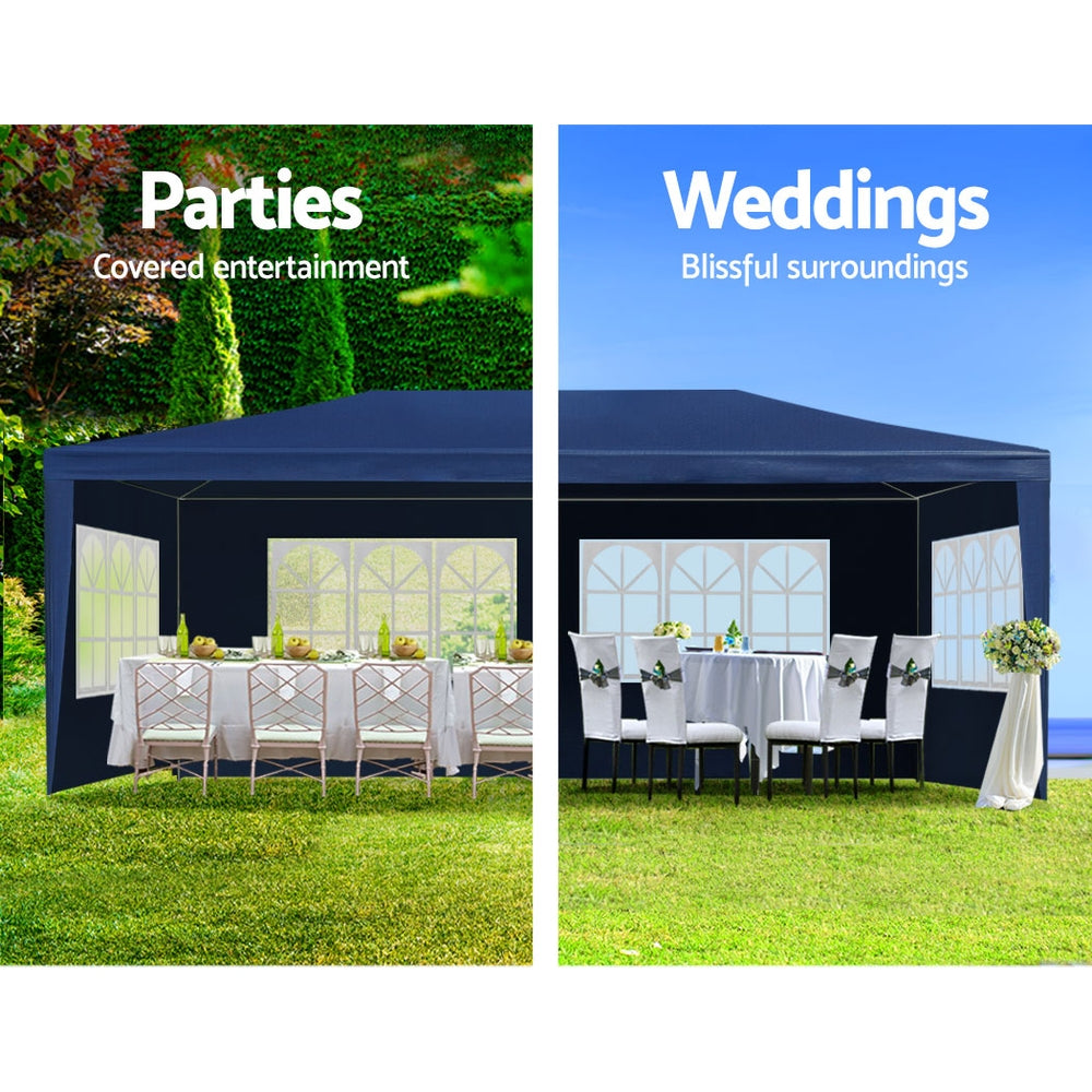 Instahut Gazebo 3x6 Outdoor Marquee Gazebos Wedding Party Camping Tent 6 Wall Panels