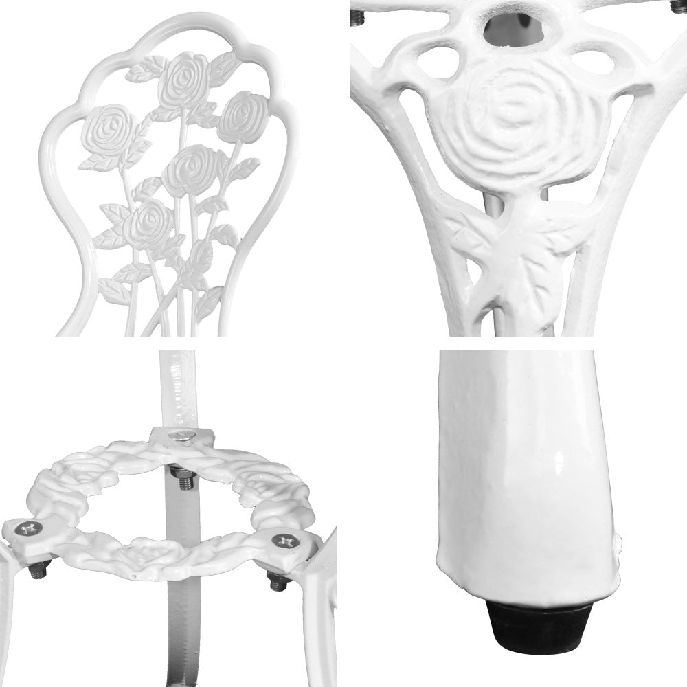 Gardeon Outdoor Furniture Chairs Table 3pc Aluminium Bistro White