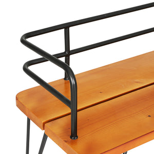 Gardeon Outdoor Garden Bench Seat 122cm Wooden Steel 3 Seater Patio Furniture
