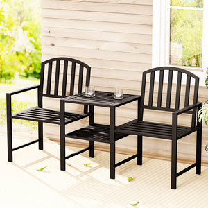 Gardeon Outdoor Garden Bench Steel Table and chair Patio Furniture Loveseat Park