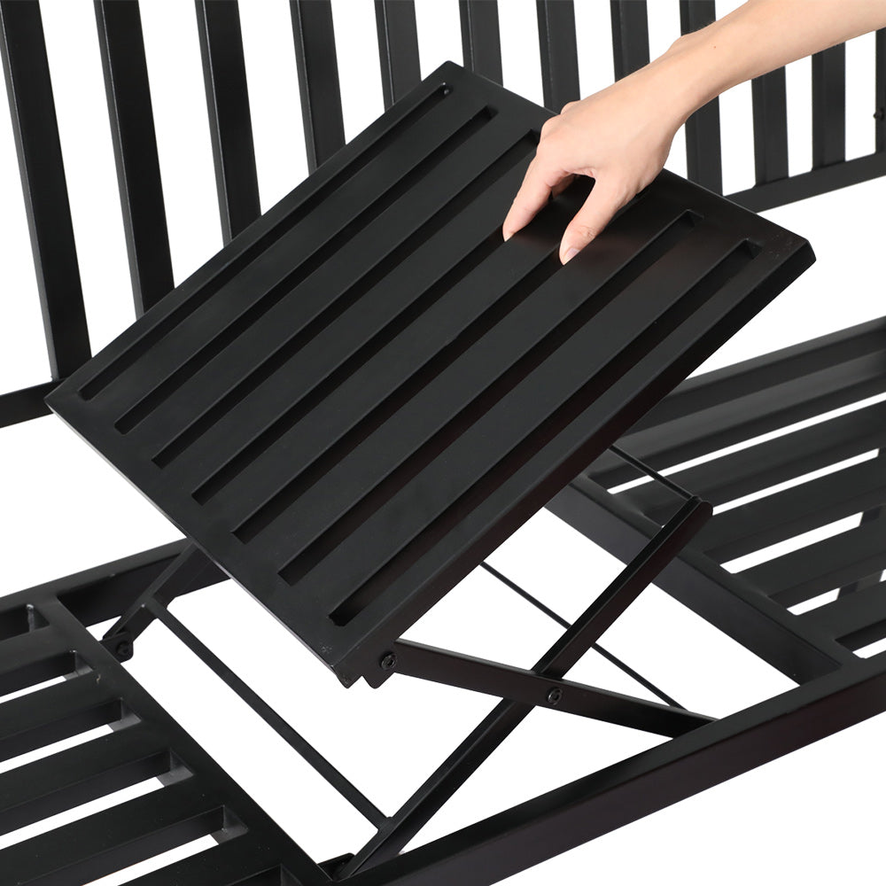 Gardeon Outdoor Garden Bench Steel Foldable Table Furniture Patio Loveseat