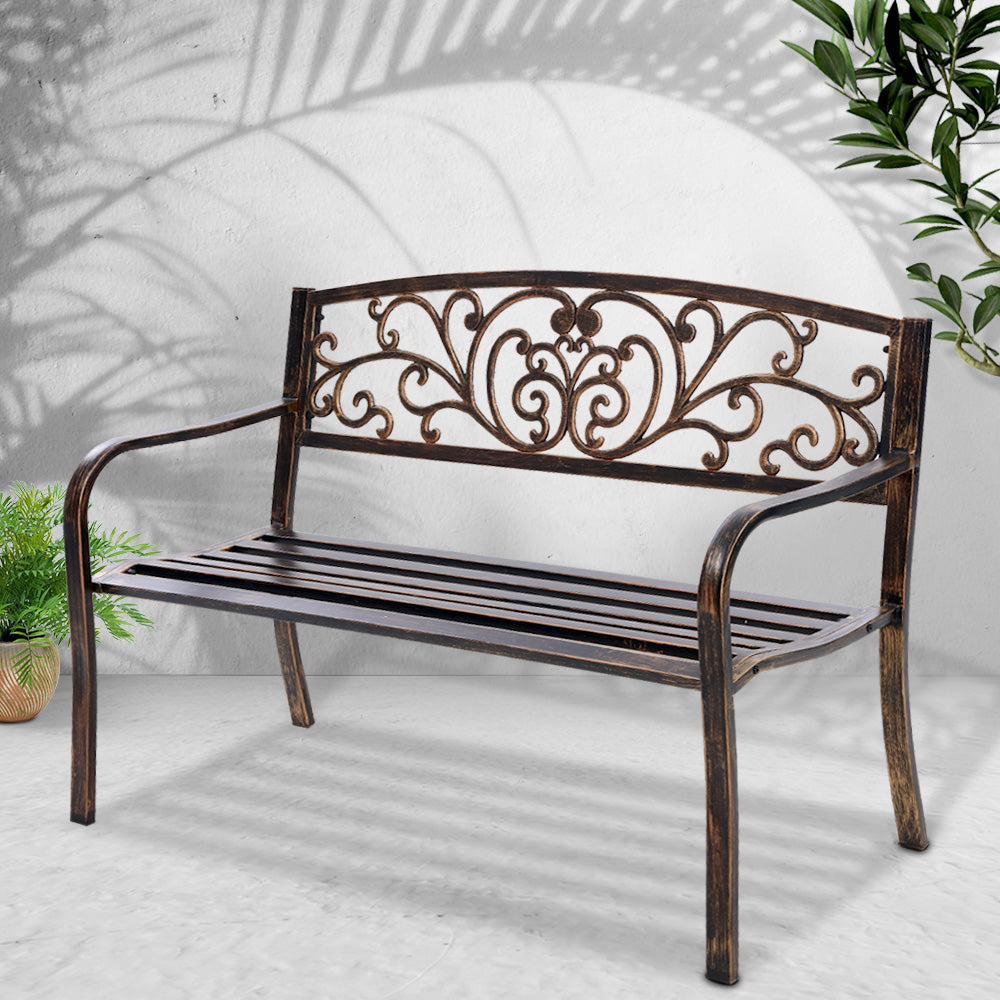 Gardeon Outdoor Garden Bench Seat Steel Outdoor Furniture Seater Par