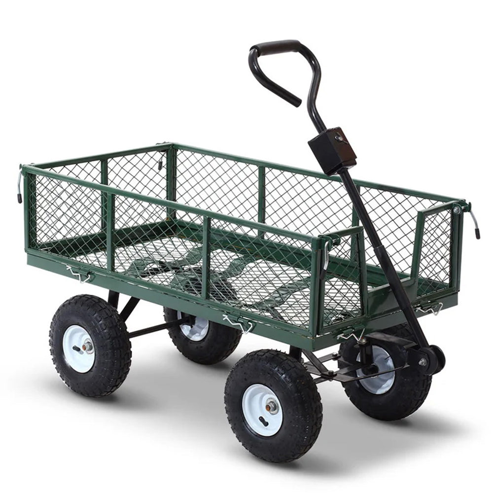 Gardeon Mesh Garden Steel Cart - Green