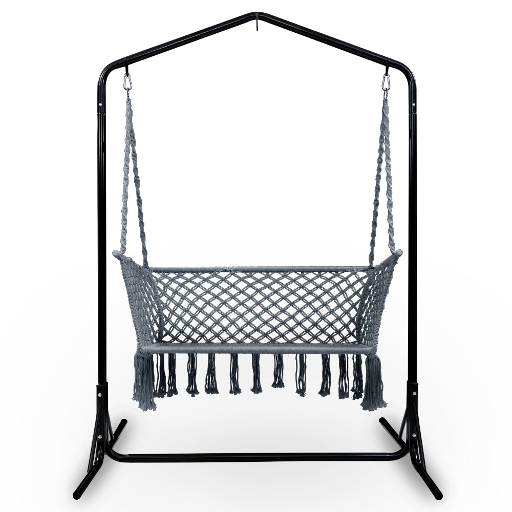 Gardeon Outdoor Swing Hammock Chair with Stand Frame 2 Seater Bench Furniture
