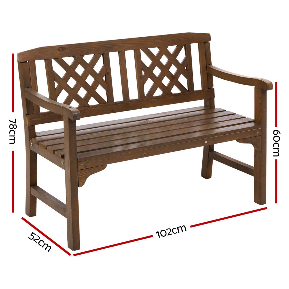 Gardeon Outdoor Garden Bench Wooden Chair Seat Patio Furniture Loung