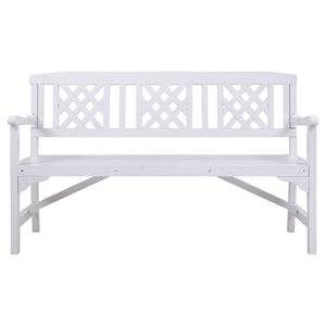 Gardeon Wooden Garden Bench 3 Seat Patio Furniture Timber Outdoor Lounge Chair White