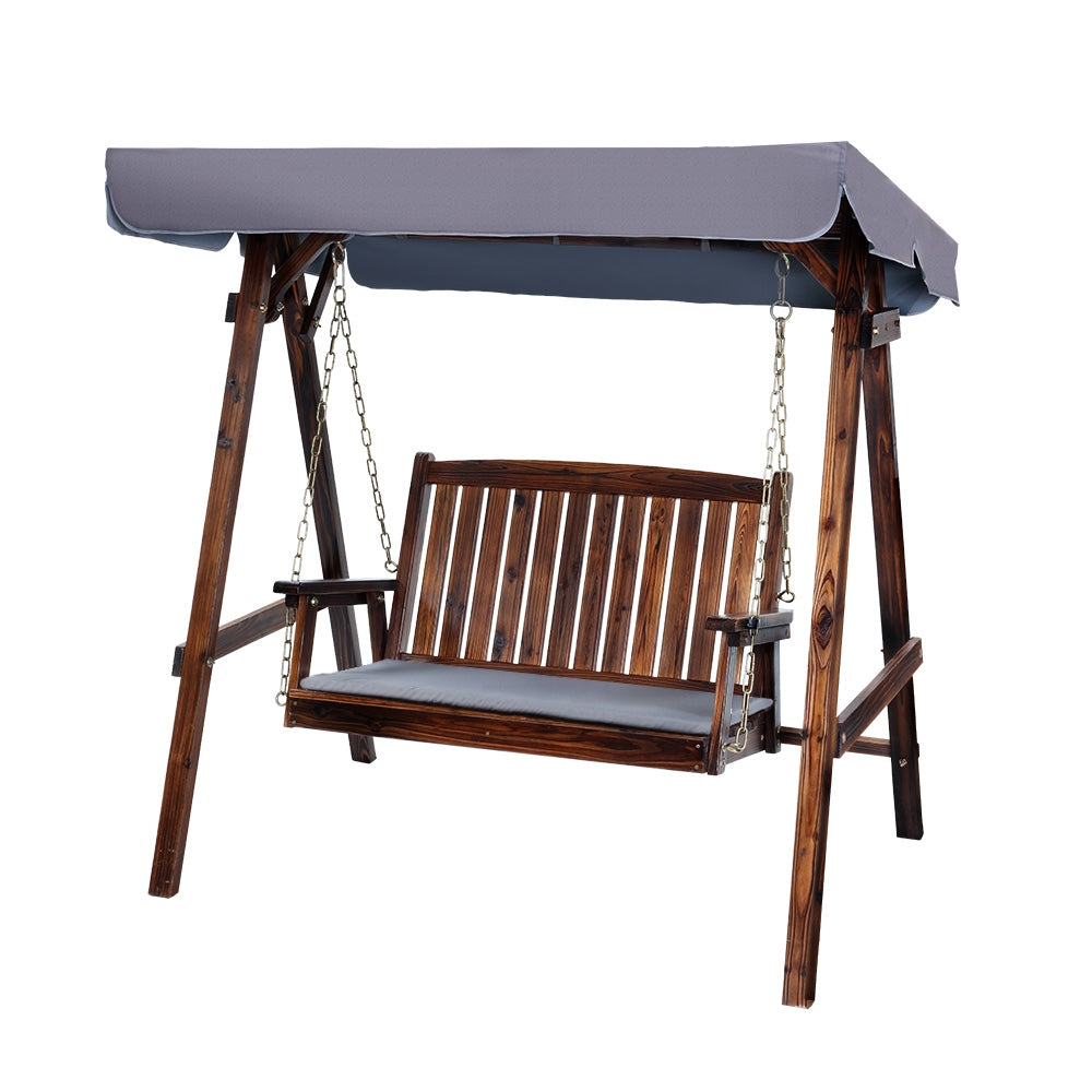 Gardeon Swing Chair Wooden Garden Bench Canopy 2 Seater Outdoor Furniture