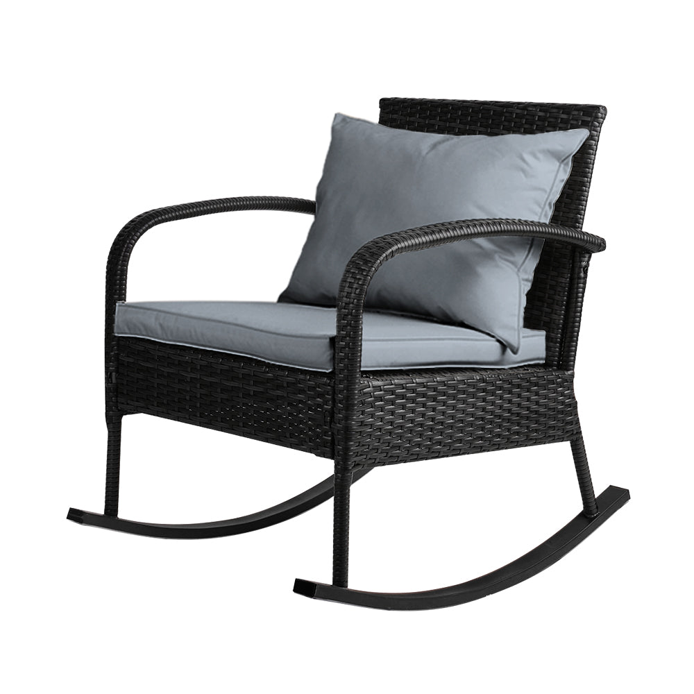 Black wicker rocking online chairs