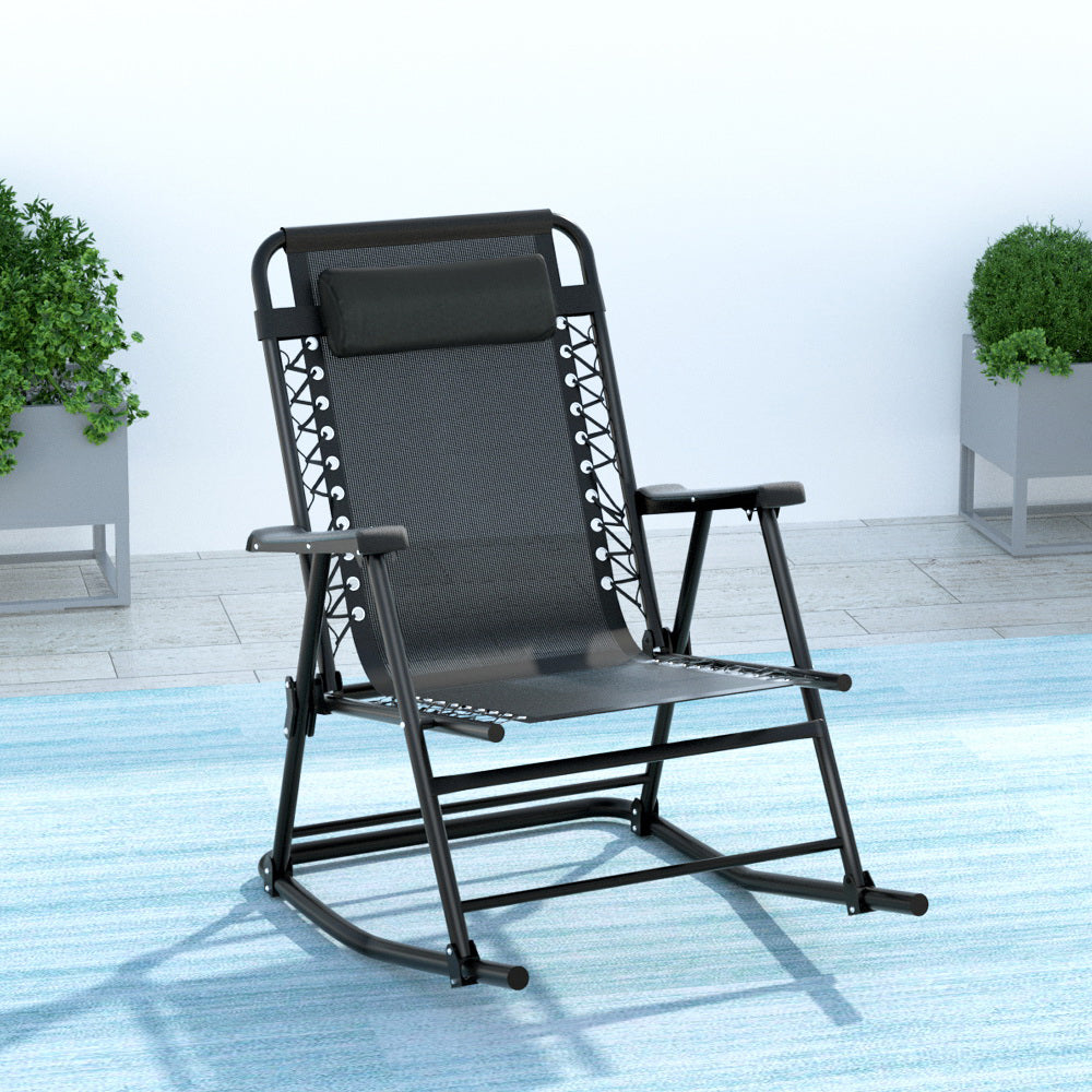 Gardeon Outdoor Rocking Chair Folding Reclining Recliner Patio Furniture Garden