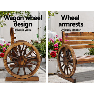Gardeon Garden Bench Wooden Wagon Chair 3 Seat Outdoor Furniture Backyard Lounge