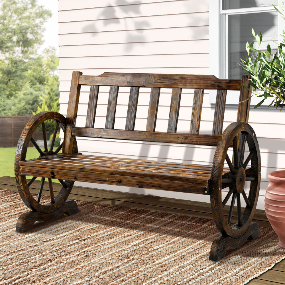 Gardeon Wooden Wagon Wheel Chair