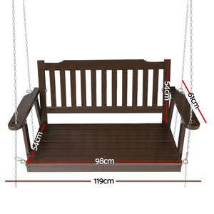 Gardeon Porch Swing Chair with Chain Garden Bench Outdoor Furniture Wo