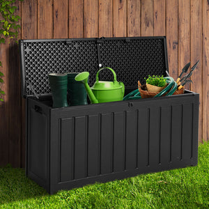 Gardeon 240L Outdoor Storage Box Lockable Bench Seat Garden Deck Toy Tool Sheds