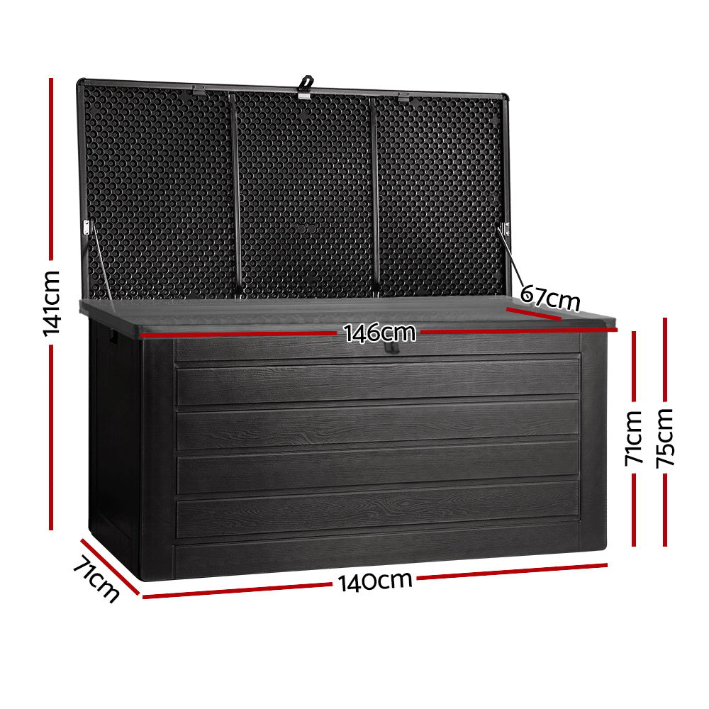 Gardeon Outdoor Storage Box 680L Container Lockable Garden Bench Shed